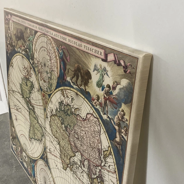 Інтер'єрна картина Стародавня карта Землі 1658, Earth Ancient Map, інтер'єрний декор, 48×60 см (id3038) - зображення 3