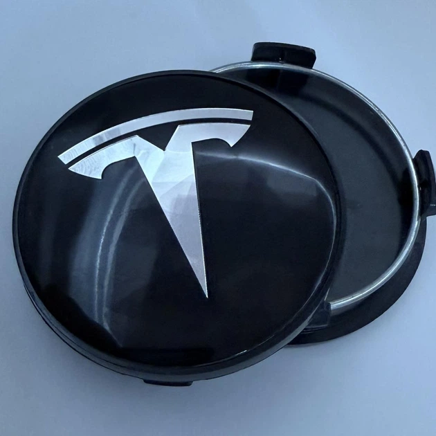 Колпачки с логотипом Tesla 68 мм 62 мм черные заглушки в диск тесла - изображение 2