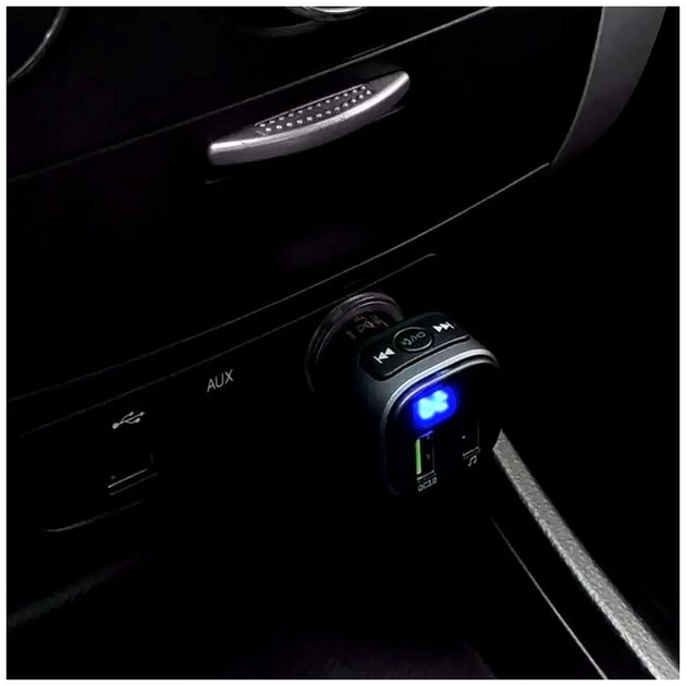 FM трансмиттер Hoco E67 Fighter Bluetooth для автомобиля с быстрой зарядкой QC3.0 и двумя USB портами - изображение 10