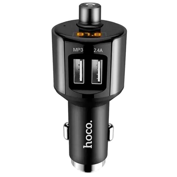 FM трансмітер Hoco E19 бездротовий адаптер для автомобіля з заряджанням 2 USB 2.4 A для музики та підзаряджання пристроїв - зображення 5