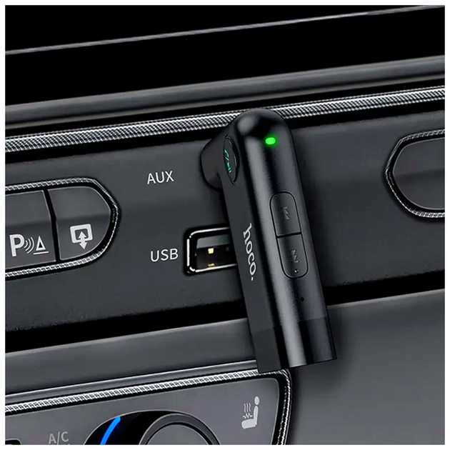 FM-трансмиттер Hoco E53 приемник Bluetooth для автомобиля AUX беспроводной с микрофоном и управлением музыкой - изображение 4