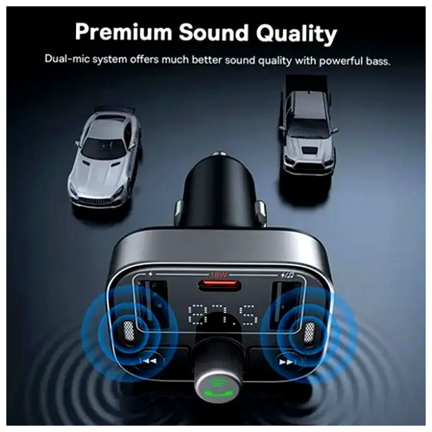 FM-трансмиттер Baseus S-09 Pro автомобильный зарядник с Bluetooth для музыки и быстрой зарядки устройств - изображение 10