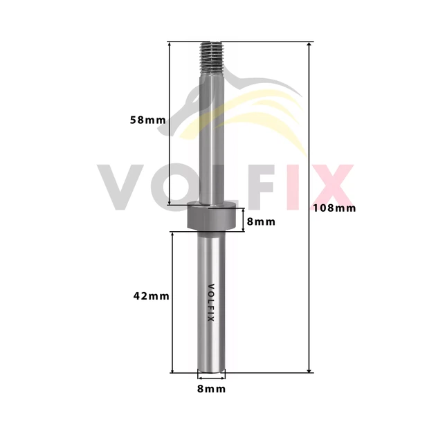 Ніжка (хвостовик) для фрези для зрощення VOLFIX FZ-120-522 d8 (N-01) - Фото 2 Ніжка (хвостовик) для фрези для зрощення VOLFIX FZ-120-522 d8 (N-01) - изображение 2