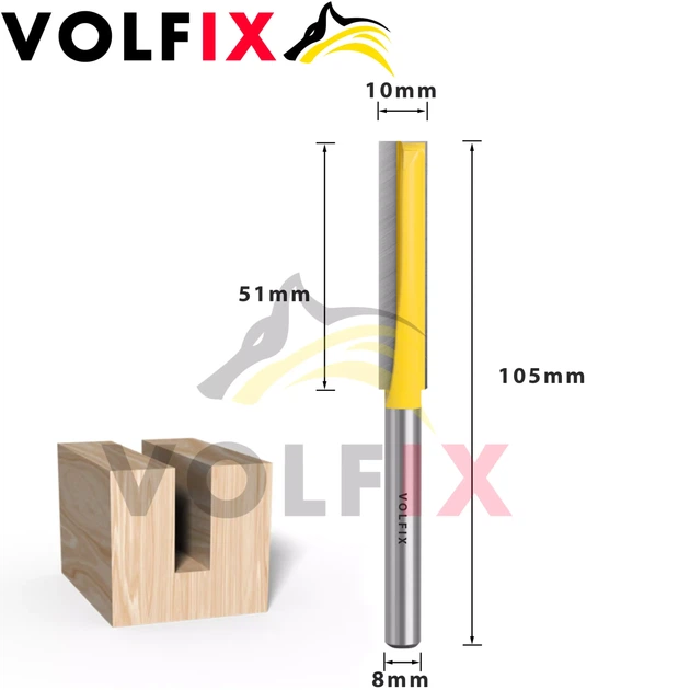 Фреза погружна пряма пазова VOLFIX FZ-105 D10 d8 H105 h51 (FZ 105 D10 d8) - изображение 2