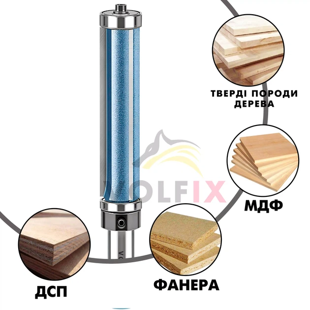 Фреза обкаточна з верхнім та нижнім підшипником VOLFIX FZ-120-488 h76 d12 (FZ-120-488 h76 d12) - изображение 6
