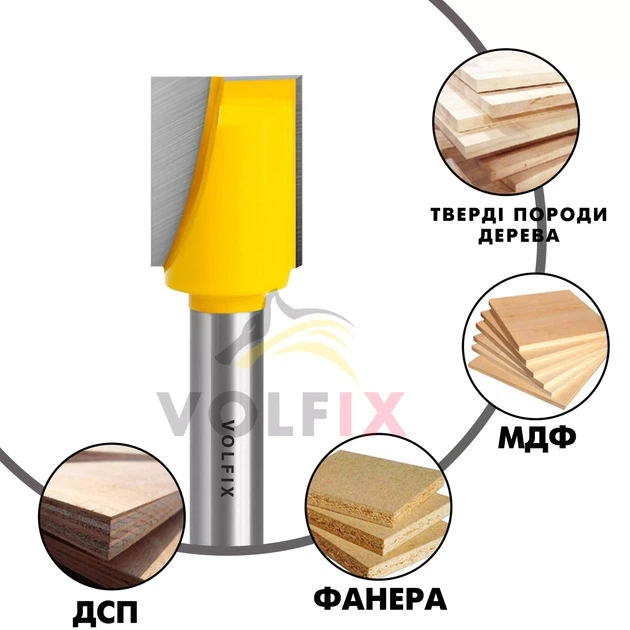 Фреза для врізання торцевої планки замка VOLFIX (FZ-12) D16 h20 d8 ((FZ-12) D16 h-20 d8) - изображение 3