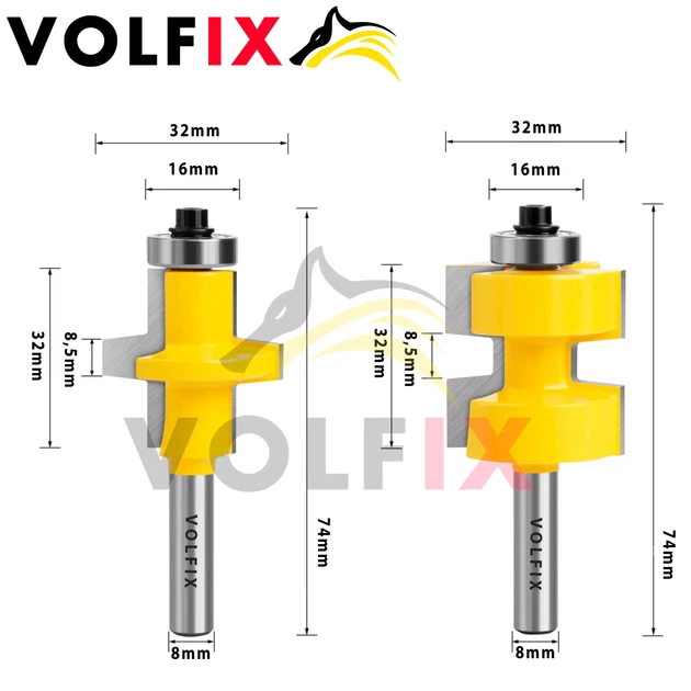 Фрези паз шип пазо шипова (тато мама) VOLFIX FZ-120-630 d8 (FZ-120-630 d8) - изображение 2