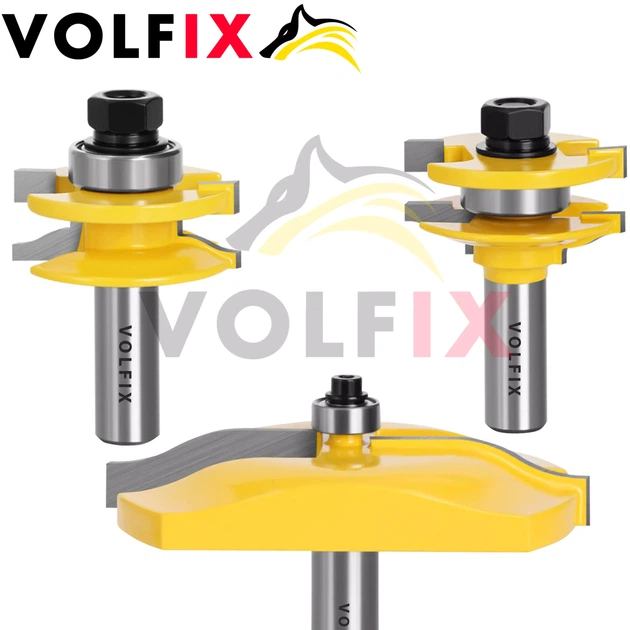 Комплект фрез №9 VOLFIX з 3-х фрез для мебельної обв'язки з фільонкою (FZ-120-900 + FZ-120-953 d12) - Фото 3 Комплект фрез №9 VOLFIX з 3-х фрез для мебельної обв'язки з фільонкою (FZ-120-900 + FZ-120-953 d12) - зображення 3