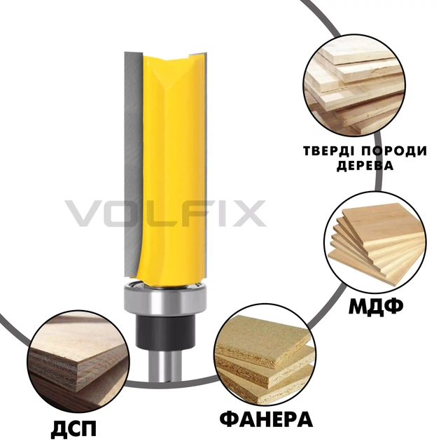 Фреза обкаточна пряма з верхнім підшипником VOLFIX FZ-120-476 d8 (FZ-120-476 h51 d8) - изображение 4