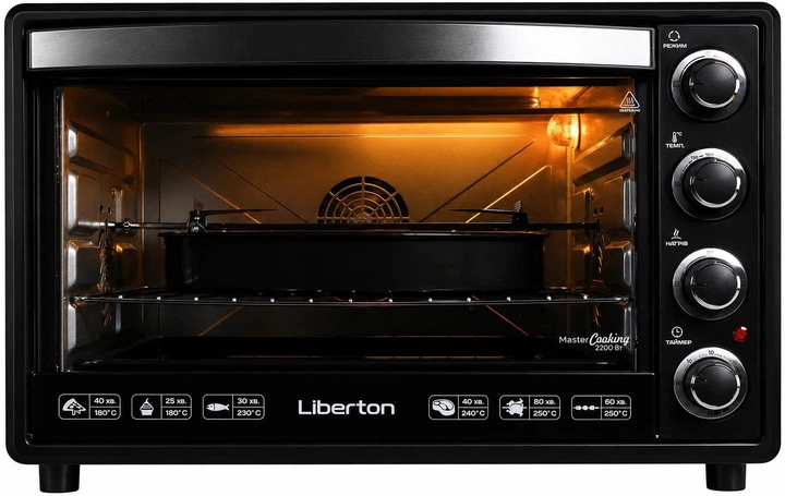 Електрична піч з конвекцією та роженом Liberton LEO-650 BLACK - зображення 8