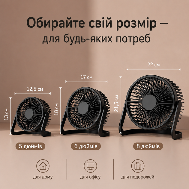 Портативный настольный поворотный USB вентилятор с регулировкой наклона 360 офисный мини вентилятор для роботого стола офиса - изображение 6