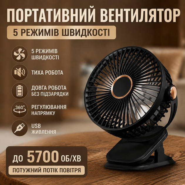 Аккумуляторный настольный поворотный Вентилятор на прищепке клипсе с подсветкой вращением мини вентилятор Беспроводной портативный - Фото 6 Аккумуляторный настольный поворотный Вентилятор на прищепке клипсе с подсветкой вращением мини вентилятор Беспроводной портативный - изображение 6