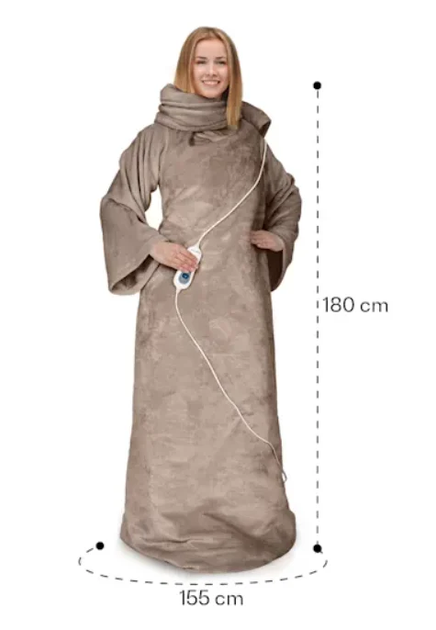 Ковдра-електрохалат KLARSTEIN Slanket з рукавами Бежевий Б/В - зображення 2