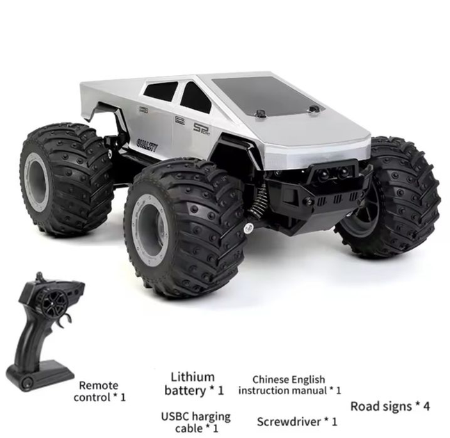 Машинка на радіокеруванні Tesla Cybertruck JJRC Q208 RC-джип машинка з пультом джип для дітей з LED-підсвіткою - Фото 3 Машинка на радіокеруванні Tesla Cybertruck JJRC Q208 RC-джип машинка з пультом джип для дітей з LED-підсвіткою - зображення 3