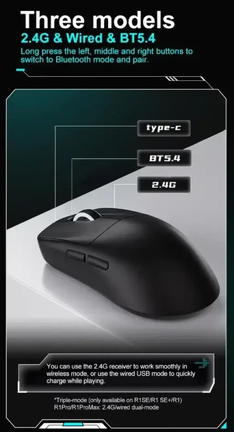 Безпровідна Ігрова Миша ATK VXE VGN R1 SE+ PAW3395 Black - зображення 3