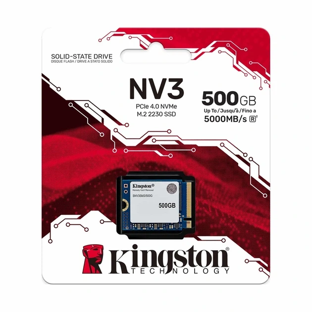 Накопичувач SSD M.2 Kingston NV3 500GB NVMe 2230 PCIe 4.0 x4 3D NAND - изображение 2