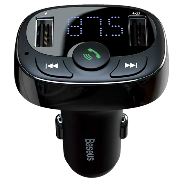 FM трансмиттер Baseus T Shaped S-09A Bluetooth MP3 плеер для автомобиля с зарядкой и Handsfree для музыки и связи - изображение 3
