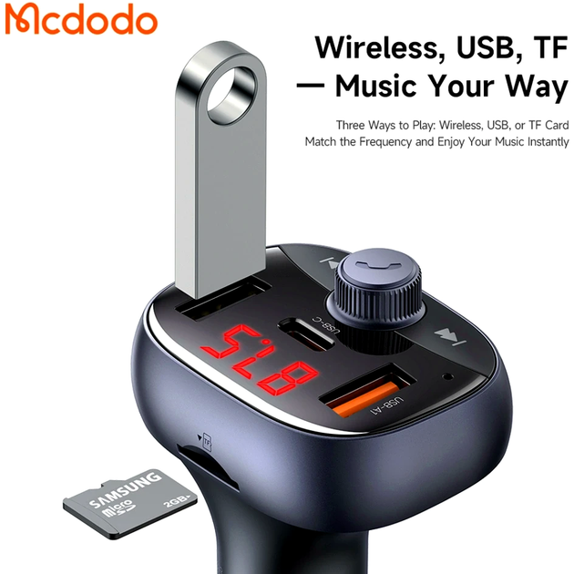 АЗП McDodo CC-5950 72W автомобільний зарядний пристрій з USB Type-A і Type-C для швидкого заряджання смартфонів і планшетів - зображення 6