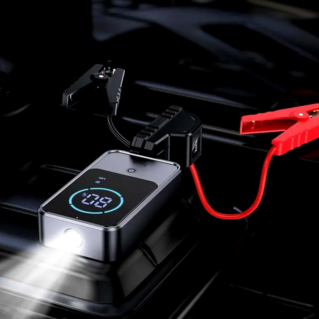 Автомобильное пуско-зарядное устройство Hoco QS7 10000mAh для легковых автомобилей и мотоциклов с функцией Power Bank - изображение 7