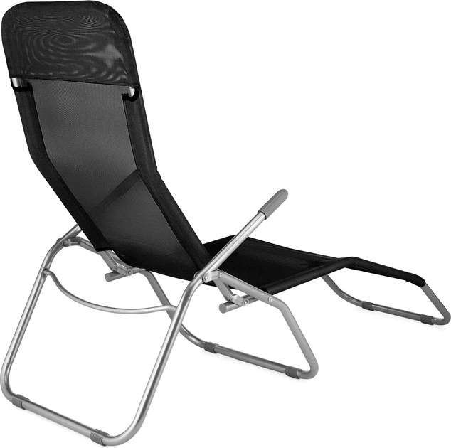 Leżak ogrodowy/plażowy grawitacyjny Outtec Aero Czarny 184417 (5905884420409) - obraz 2