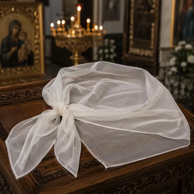 Белая шифоновая косынка женская 90×90 см, прозрачный платок на голову для церкви, храма, венчания, крещения и первого причастия, легкий головной убор, женский платок для фотосессий, торжественных событий, повседневной носки и путешествий - Фото 2 Белая шифоновая косынка женская 90×90 см, прозрачный платок на голову для церкви, храма, венчания, крещения и первого причастия, легкий головной убор, женский платок для фотосессий, торжественных событий, повседневной носки и путешествий - изображение 2