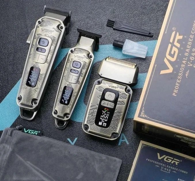 Комплект VGR 3 в 1 V-642 акумуляторна машинка для стрижки (clipper), тример і електробритва (шейвер) - зображення 7