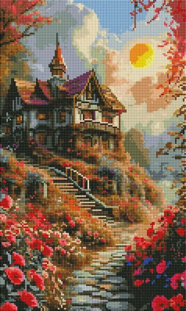 Алмазная мозаика на подрамнике ColorArt 30x50 Осень + голограммные алмазики TPP918 + Подарок лак для покрытия - изображение 2