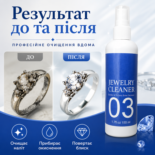 Средство для чистки ювелирных изделий из золота Jewelry Cleaner Средство для восстановления блеска изделий из серебра 150 мл - изображение 4