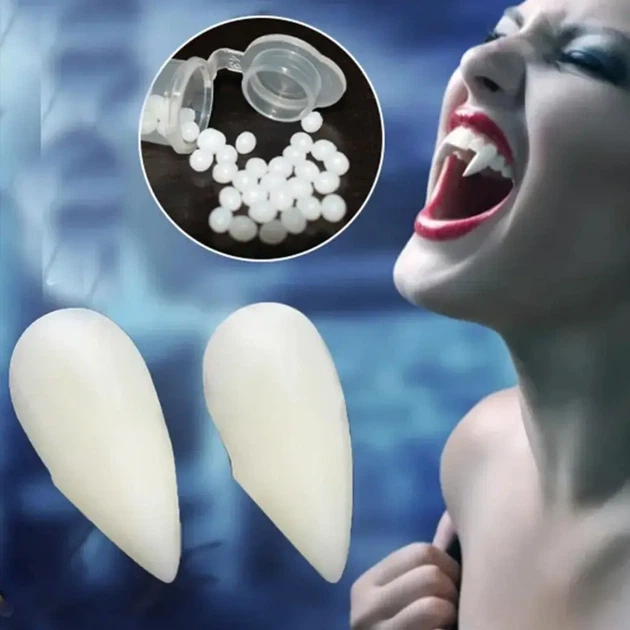 Ікла Вампіра - Vampire Fangs накладні 1.5 см Білий - Фото 1 Ікла Вампіра - Vampire Fangs накладні 1.5 см Білий - изображение 1