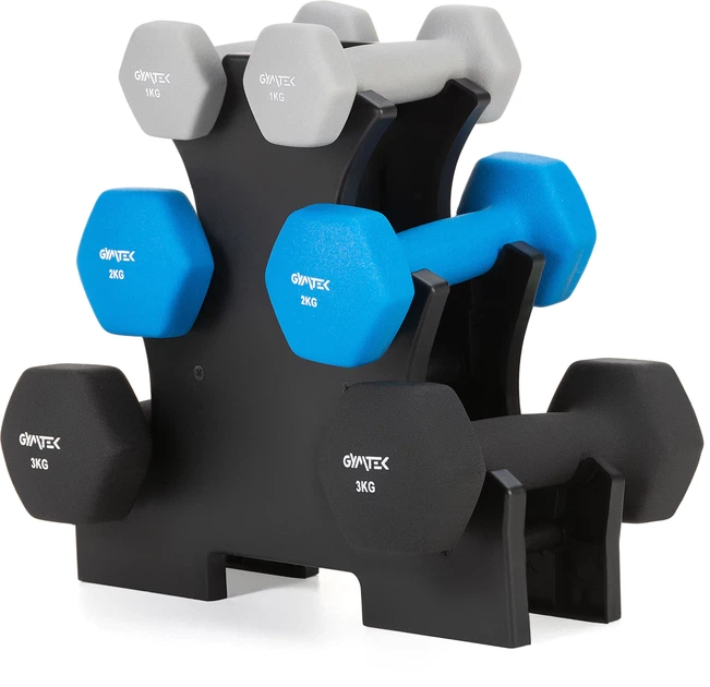 Zestaw hantli neoprenowych na stojaku Gymtek G-42804 (5905884428047) - obraz 5
