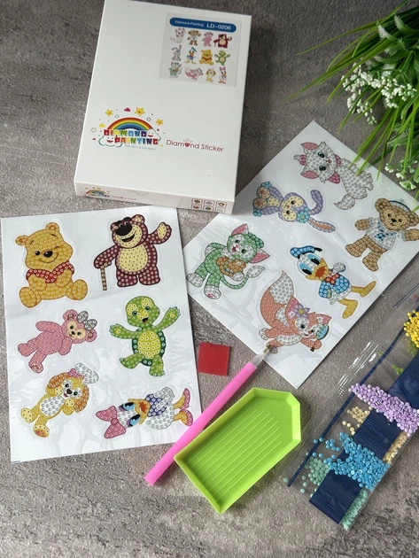 Наклейки стікери алмазна мозаїка ColorArt Мультяшні - зображення 3