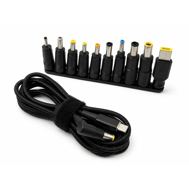 Кабель USB-C DC Power Delivery 100W адаптер для ноутбуків 1.8 м з набором 10 перехідників універсальний (48100PD77) - Фото 6 Кабель USB-C DC Power Delivery 100W адаптер для ноутбуків 1.8 м з набором 10 перехідників універсальний (48100PD77) - зображення 6