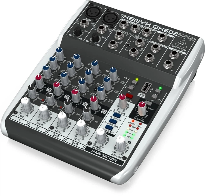 Мікшерний пульт Behringer Xenyx QX602MP3 (4033653070522) - Фото 2 Мікшерний пульт Behringer Xenyx QX602MP3 (4033653070522) - зображення 2