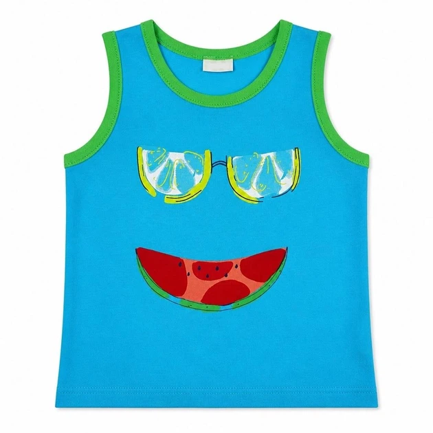 Детская майка для мальчика United Colors of Benetton 162343 56 см Голубая (2200004415246) - изображение 4