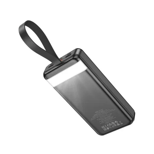 Павербанк Power Bank HOCO J123B Element 30000 mAh 22.5W PD20W Black портативний акумулятор з LED-ліхтарем - Фото 4 Павербанк Power Bank HOCO J123B Element 30000 mAh 22.5W PD20W Black портативний акумулятор з LED-ліхтарем - зображення 4