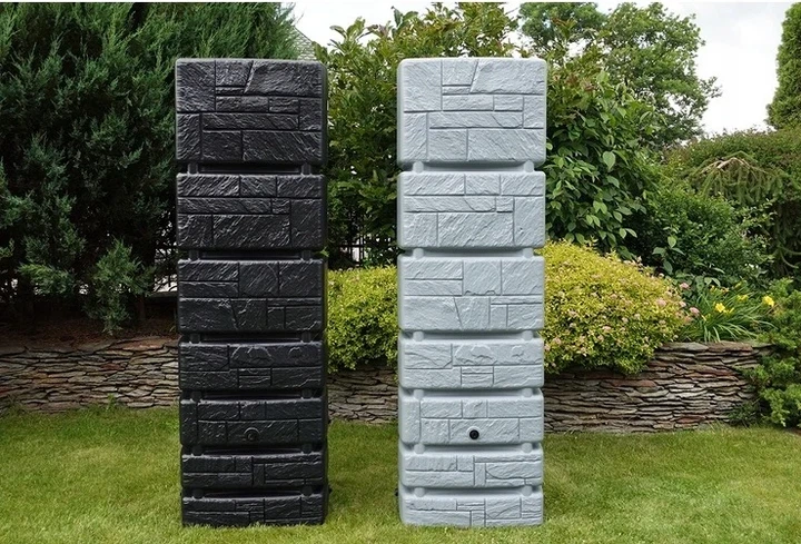 Резервуар для дождевой воды Prosperplast Tower Stone 350 л HDPE светло-серый 575x384x1800 мм - изображение 4