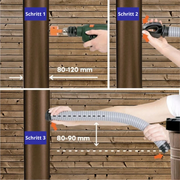 Резервуар для дождевой воды 265 л УФ-стабилизированный HDPE черный 648х1128 мм - изображение 9