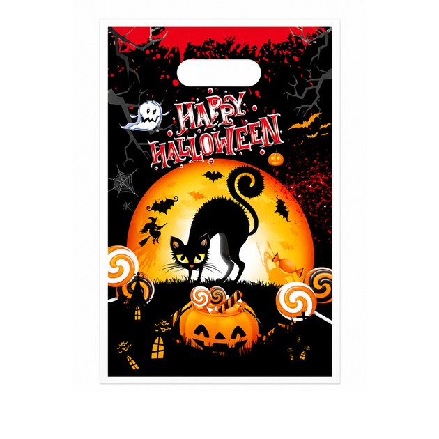 Подарочные Пакеты Чёрный Кот Halloween 16х25см 10шт - Фото 1 Подарочные Пакеты Чёрный Кот Halloween 16х25см 10шт - изображение 1