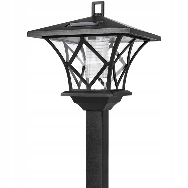 Садовий LED-ліхтар 153 см на сонячній батареї IP44 нейтрально-білий пластик 2 джерела світла - зображення 4