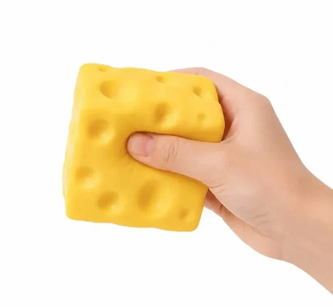 Сквіш антистрес Сир з ароматом Cheese куб 6см - зображення 4