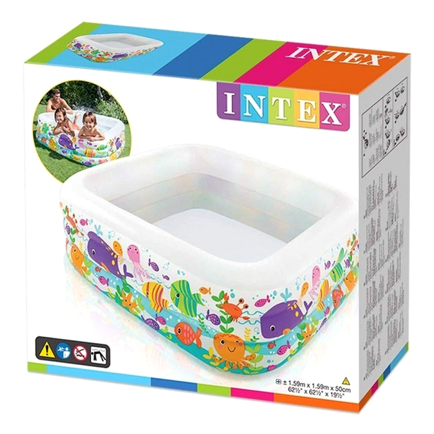 Басейн надувний 159x159x50 см для дітей 424 л Вініл Intex MC-5165 - зображення 4