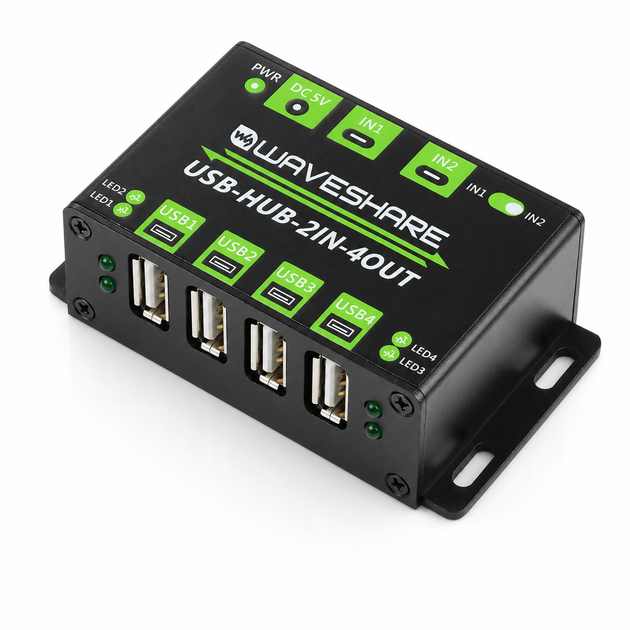 Концентратор USB промислового класу USB-HUB-2IN-4OUT-EU (21605) - Фото 1 Концентратор USB промислового класу USB-HUB-2IN-4OUT-EU (21605) - изображение 1