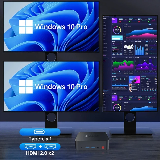 Міні-комп'ютер неттоп MLLSE M2 Pro (Intel J3710 (8Gb/SSD 128Gb/Lan/CR/HDMI/VGA/BT4.0/Wi-Fi ac/3xUSB3.0/Win11) - изображение 2