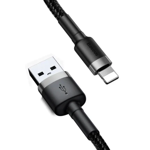 Кабель Baseus Cafule Cable USB For Lightning 1.5A 2m Gray+Black - зображення 5