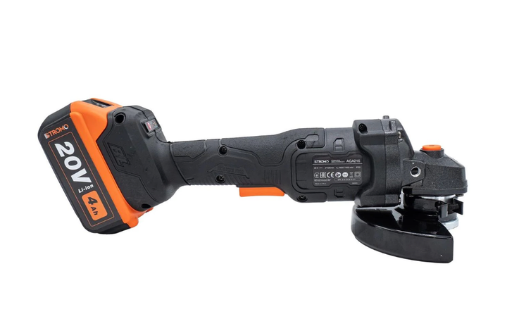 Аккумуляторная болгарка STROMO 20V Brushless 1 АКБ 4Ah 125 мм бесщеточная угловая шлифмашина с плавным пуском УШМ на аккумуляторе для резки металла плитки и шлифовки - Фото 8 Аккумуляторная болгарка STROMO 20V Brushless 1 АКБ 4Ah 125 мм бесщеточная угловая шлифмашина с плавным пуском УШМ на аккумуляторе для резки металла плитки и шлифовки - изображение 8