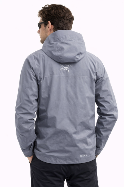 Куртка дощовик чоловіча Arc'teryx Beta SL Grey розмір S HDSYR_4079 - Фото 3 Куртка дощовик чоловіча Arc'teryx Beta SL Grey розмір S HDSYR_4079 - зображення 3
