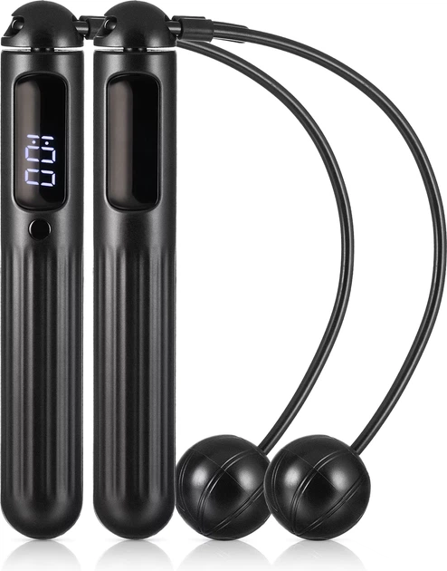 Skakanka bezprzewodowa z licznikiem Gymtek Smart Motion Bluetooth G-05055 Czarna (5905399050559) - Zdjęcie 1 Skakanka bezprzewodowa z licznikiem Gymtek Smart Motion Bluetooth G-05055 Czarna (5905399050559) - obraz 1