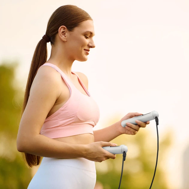 Skakanka bezprzewodowa z licznikiem Gymtek Smart Motion Bluetooth G-42761 Szara (5905884427613) - Zdjęcie 11 Skakanka bezprzewodowa z licznikiem Gymtek Smart Motion Bluetooth G-42761 Szara (5905884427613) - obraz 11