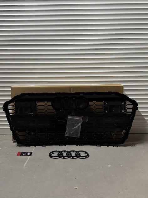 Решетка радиатора Audi A6 / S6 C8 2018-2024 RS6 дистроник радар черный глянец - изображение 7