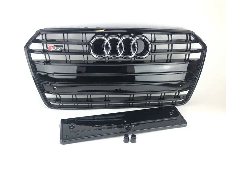 Решетка радиатора Audi A7 / S7 4G 2014-2018 стиль S7 черный глянец - изображение 5
